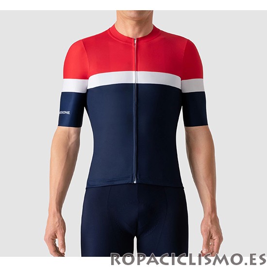 2019 Maillot La Passione Tirantes Mangas Cortas Rojo Blanco Azul